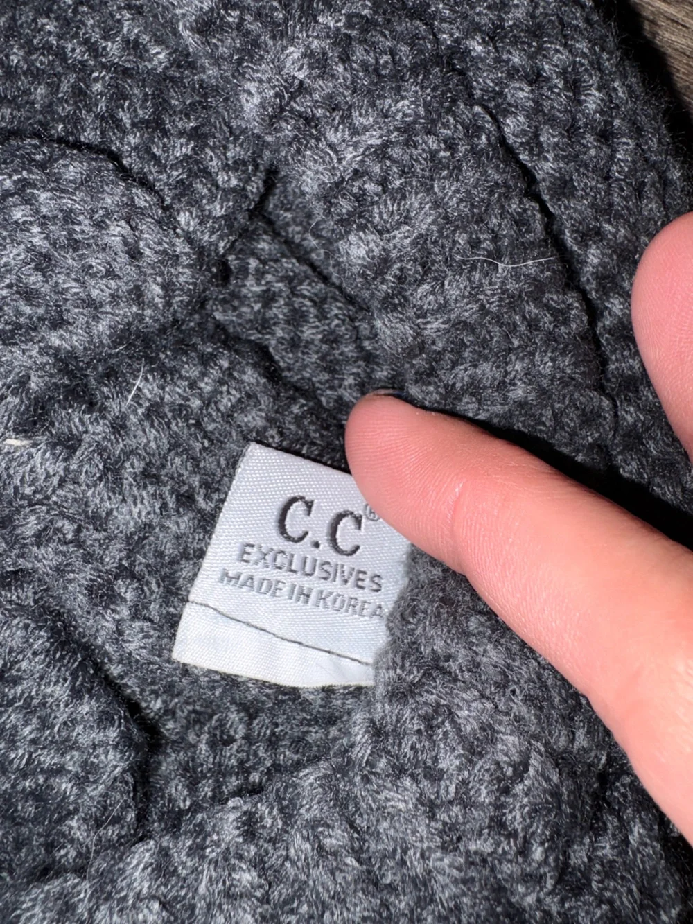 C.C Exclusives Charcoal Gray Knit Visor Beanie Hat